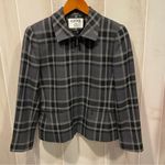Kasper Cute vintage 90’s wool blend windowpane plaid zip front blazer/jacket pockets Photo 11