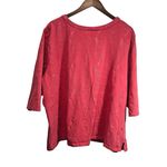 Liz &Me Womens Artsy Paisley Tunic Top 2X Coral Boho Embroidered Mature Office Orange Size XXL Photo 1