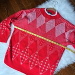 Red & Silver Metallic Sweater Size L Photo 4