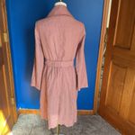 Catherine Malandrino  Dusty Rose Belted Trench Coat 100% Linen Size Small Photo 3
