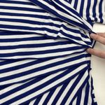 Chico's Chico’s Size 2 US L 12 City Striped Top Tiered Blue White Stripe Womens Blouse Photo 6