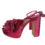 Loeffler Randall Natalia Bow Platform Sandals Heels Fuscia Pink Size 6 Photo 5