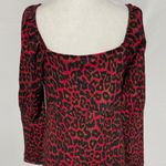 Lipsy London New Lipsy Animal Print Square Neck Mutton Long Sleeve Mini Dress Red Size 8 Photo 11