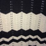 Charter Club Black and Cream 3/4 Length Silk Blend Chevron Patterned Sweater-S Photo 5