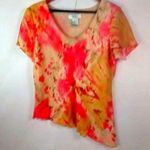 Dress U by Sharon 18 Orange Gold Floral Top Plus Photo 0