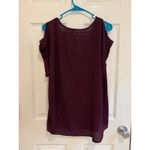 Liberty Love Liberty‎ Love Cold Shoulder Top V-Neck Casual Blouse Flowy Burgundy 1XL Photo 4