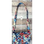 Vera Bradley Summer Cottage The Lizzy Crossbody Quilted Handbag Blue White Photo 9