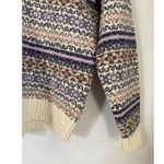 Newton Trading Co 100% Wool Shetland M North Isle Sweater Pink Blue EUC Warm Top Size M Photo 2