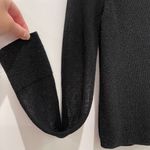 ZARA Metallic Black Semi See Thru Crop Sweater S Photo 4