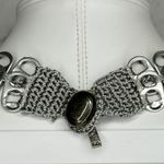 Walleska Soda Pop Tab Crochet Necklace Bracelet Set Statement ✨ Silver Photo 7