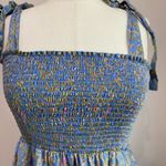 XIRENA Lori Floral Lightweight Smocked Mini Dress Size M Blue Photo 5