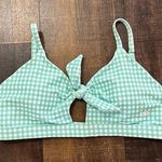 ALBION FIT Mint Checkered/Gingham Tie Bikini Swim Top Size XL Photo 0