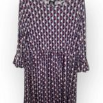 Bobeau Women's Geometric Print 3/4 Sleeve Babydoll Dress Size L Photo 0