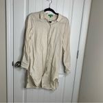 J.Crew ‎ linen beach cream oversized shirt XS minimalist vacation Photo 2