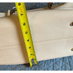 Lulu Guinness Handbag White Top Handle Satchel Zip Close Pockets Silver Accents Photo 14