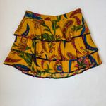 Farm Rio  Yellow Floral Tiered Ruffle Mini Skirt‎ S NWT Women's Photo 1