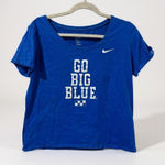 Nike Womens Blue Athletic Cut Tee Go Big Blue UK Logo Large Cotton Blend Photo 0