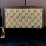 Gucci Bamboo Zipper Pull GG Web Canvas and Leather Continental Wallet and Clutch Photo 1
