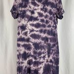 Sonoma  Medium Tie Dye T Shirt Dress Crewneck Boho Casual Lounge Jewel Tone Photo 0