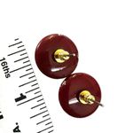 Vintage ceramic Red Cream Floral art deco Earrings Photo 6