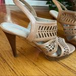 Adrienne Vittadini Women's Slingback Heeled Sandals Size 10 Beige 3 Crossovers Photo 2
