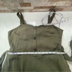 Rachel Zoe Olive Green Crepe Cotton Jumpsuit Wide leg pants - Size 10 Photo 12