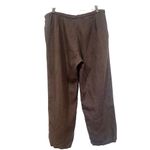 Eileen Fisher Womens Minimalist Linen Trousers Pants M Petite Brown Photo 3