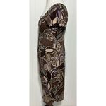 Boden Dress Floral Print Slip On Sheath Style V Neck Mini Length Brown Purple 6‎ Brown Photo 6