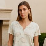 Vintage 80s ESLEEP Medium Cloud Pajama Set Shorts & Top Blue Photo 3