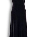 Vintage Black Velvet Beaded Neck Maxi Dress Size M Photo 0