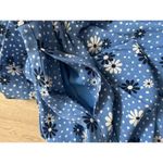 Talbots 8 Blue Rayon Viscose Crepe Cute Buttons Daisy Polka Dots Skirt Photo 8