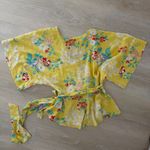 Yumi Kim Women’s  That’s A Wrap Yellow Silk Blouse Top Size M Photo 4
