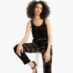 J.CREW Stewart Tartan Plaid Velvet Tank Top Shell Women's Photo 7