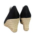 J.Crew Canvas Espadrille Wedges Shoes 8 Black AL003 Closed Toe Slip-On Photo 5