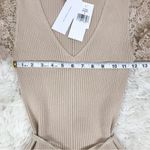 French Connection Lace Sleeve Mini Sweater Dress Beige Pleated Cocktail Small Photo 12