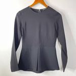 ZARA Structured Black Long Sleeve Blouse Size Xsmall Photo 0