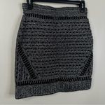 Maje Jazzon Metallic Mini Skirt Womens 38/ US M Black Silver Knit Photo 4