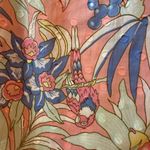 Talbots Sleeveless Top Blouse Shirt Pink Tropical Beach Floral Pineapple Macaw Photo 13