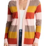 Industry Republic Clothing Chevron Stripe Open Front Cardigan Pink Size XL Photo 0