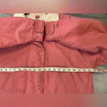 VTG Woolrich Pink Nylon Cream Fleece Lined Jacket Logo Collared Size Large Photo 1