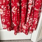 Red floral long sleeve midi dress Size XL Photo 1