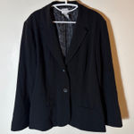 Chico's  Size 3 (XL) Black Blazer Jacket Career Workwear Lined Two-Button Photo 0