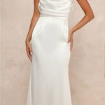 Lulus LULU’S Lovely Endearment White Satin Sleeveless Backless Maxi Dress Photo 0