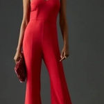 Anthropologie NWT Hutch Flare Front-Slit Jumpsuit Red Size 6 Photo 0