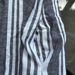 AQUA Striped One Shoulder Ruffle Mini Dress in Gray/White - Large Photo 6