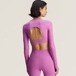 NWT $130 adidas by Stella McCartney TrueStrength Yoga Cropped Long Sleeve Top Purple Size M Photo 2