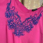 Torrid  Sophie Hot Pink Blue Floral Embroidered Chiffon Tank Top 0 Large Photo 2