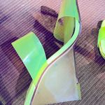 Steve Madden  Neon Green Transparent Wedges Platforms size 7.5 Photo 3