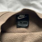 Nike Brown  Crewneck Sweatshirt Embroidered Logo Pullover Tan Neutral Medium Photo 2