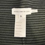 Good American  Heavy Rib Slim Strght Pant black Elasticized Waist Zippered Cuff Photo 2